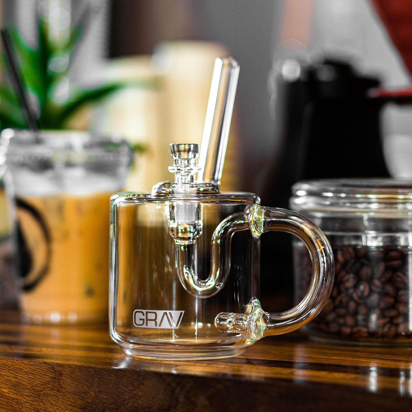 grav coffee mug glass water pipe bubbler
