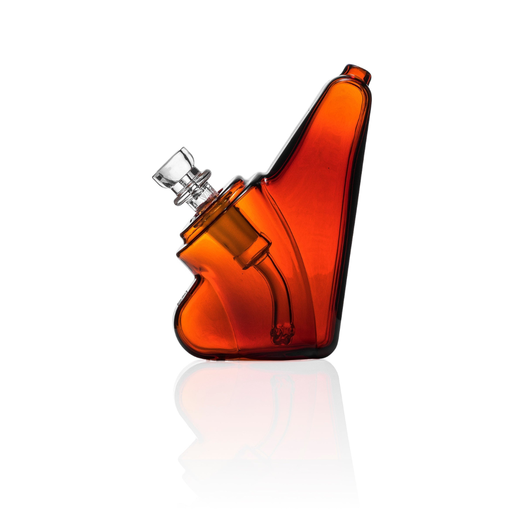 grav wedge glass bubbler water pipe amber