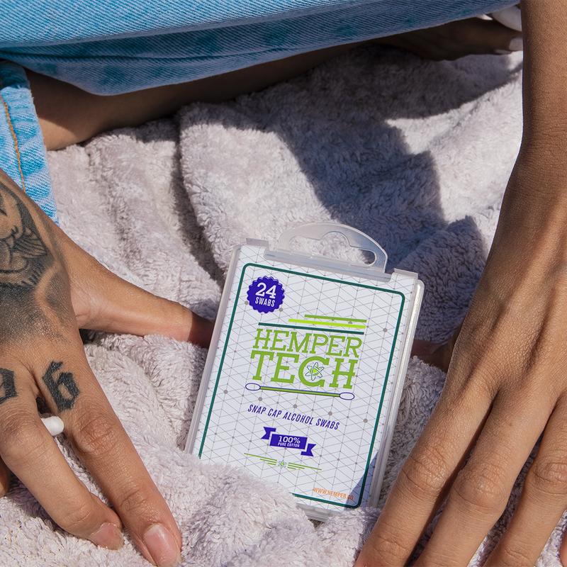 hemper tech snap cap alcohol cotton swabs 24