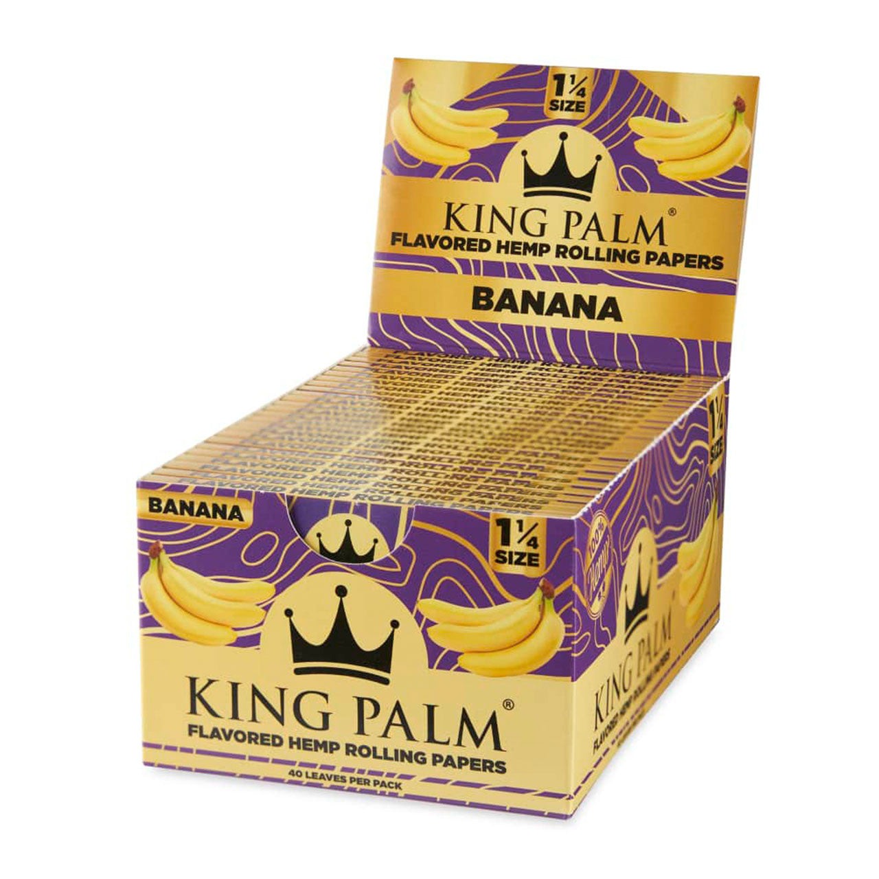 King Palm Banana Flavored Hemp Rolling Papers Box