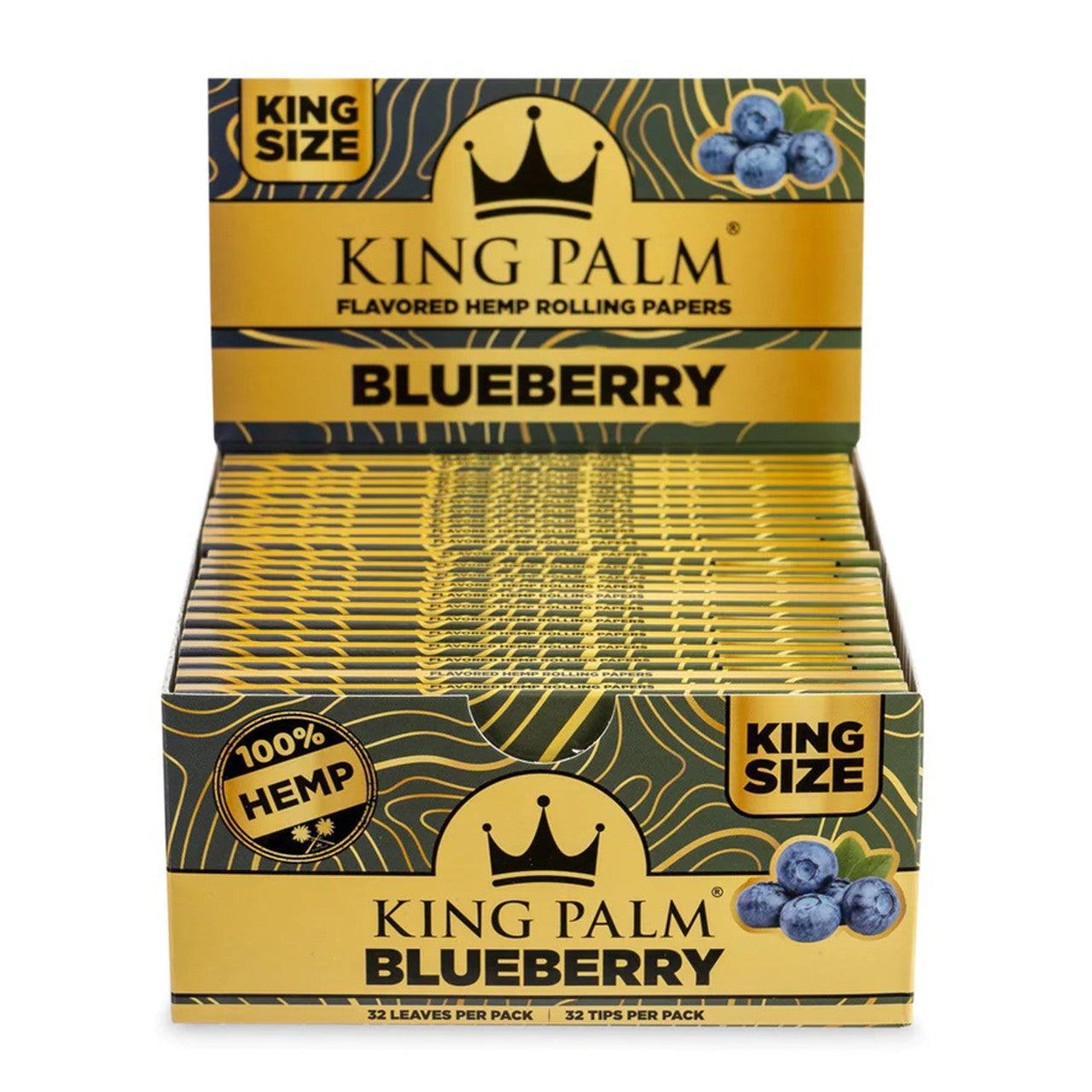 King Palm Flavored Hemp Rolling Papers King Size Blueberry Box