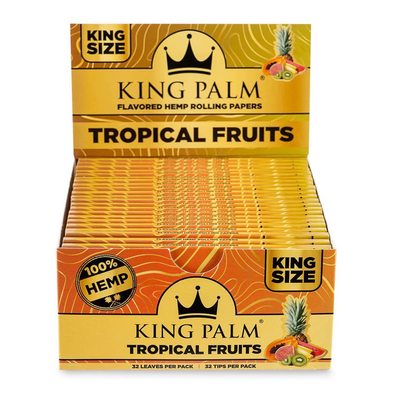 King Palm Flavored Hemp Rolling Papers King Size Tropical Fruits Box