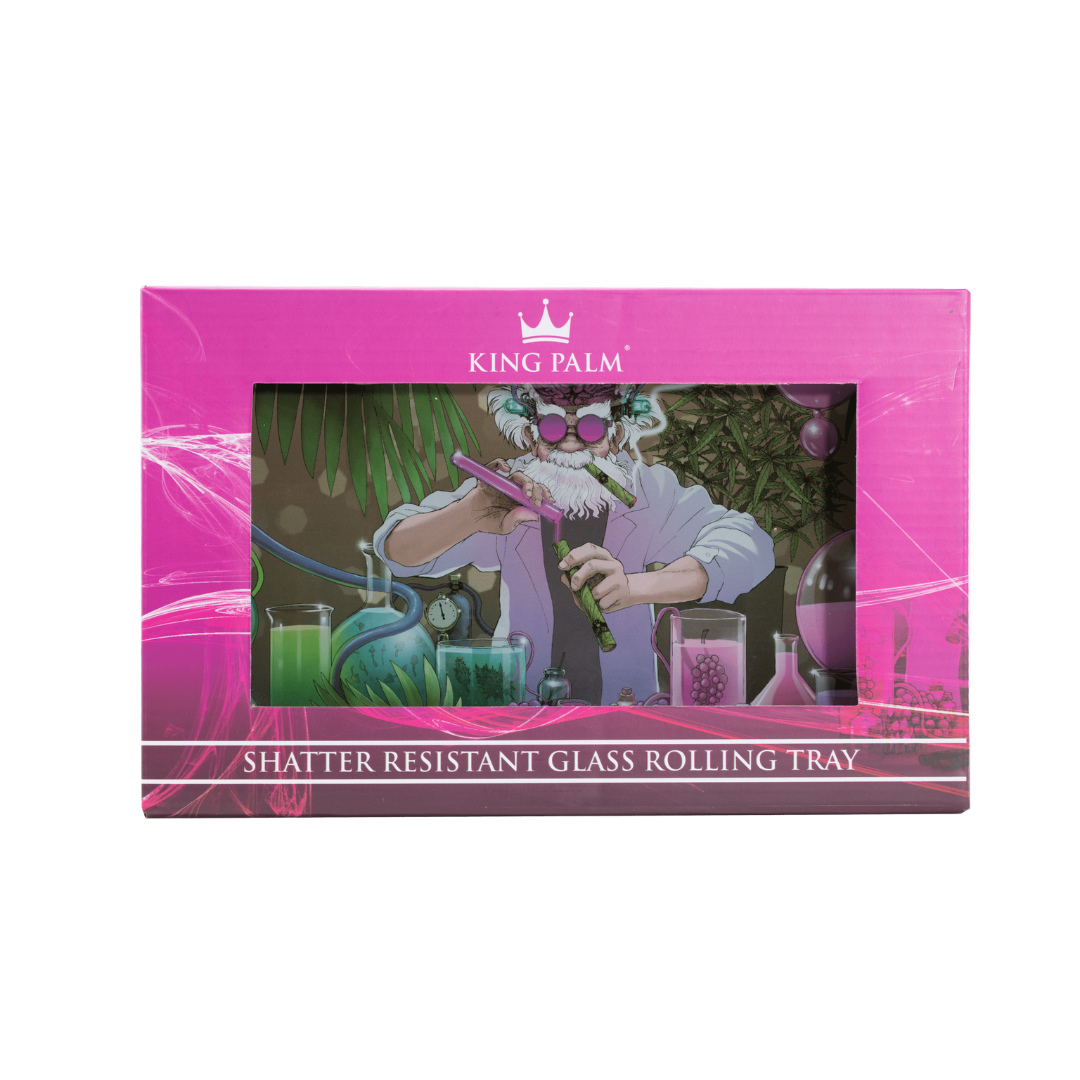 king palm glass rolling tray mad scientist box