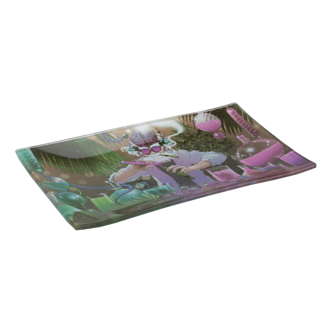 king palm glass tray mad scientist side angle