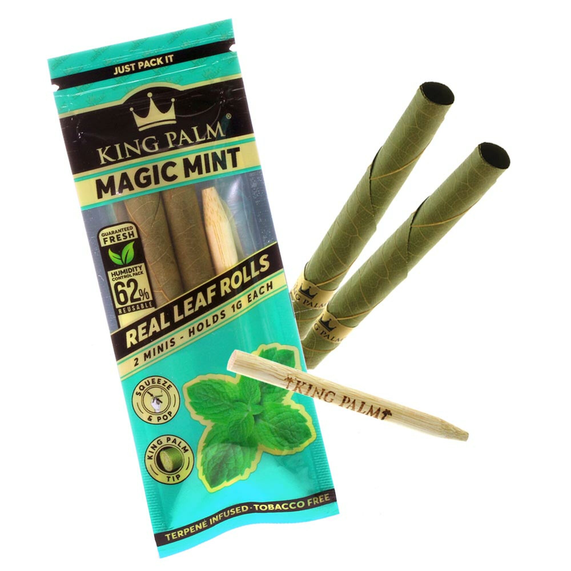 king palm leaf mini cones magic mint
