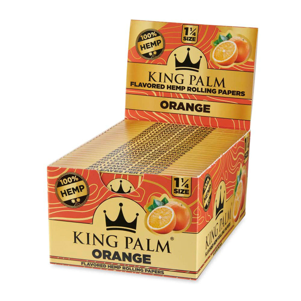 King Palm Orange Flavored Hemp Rolling Papers Box