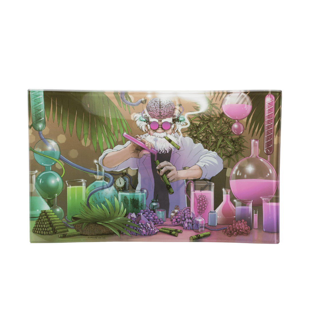 king palm shatter resistant glass rolling tray mad scientist