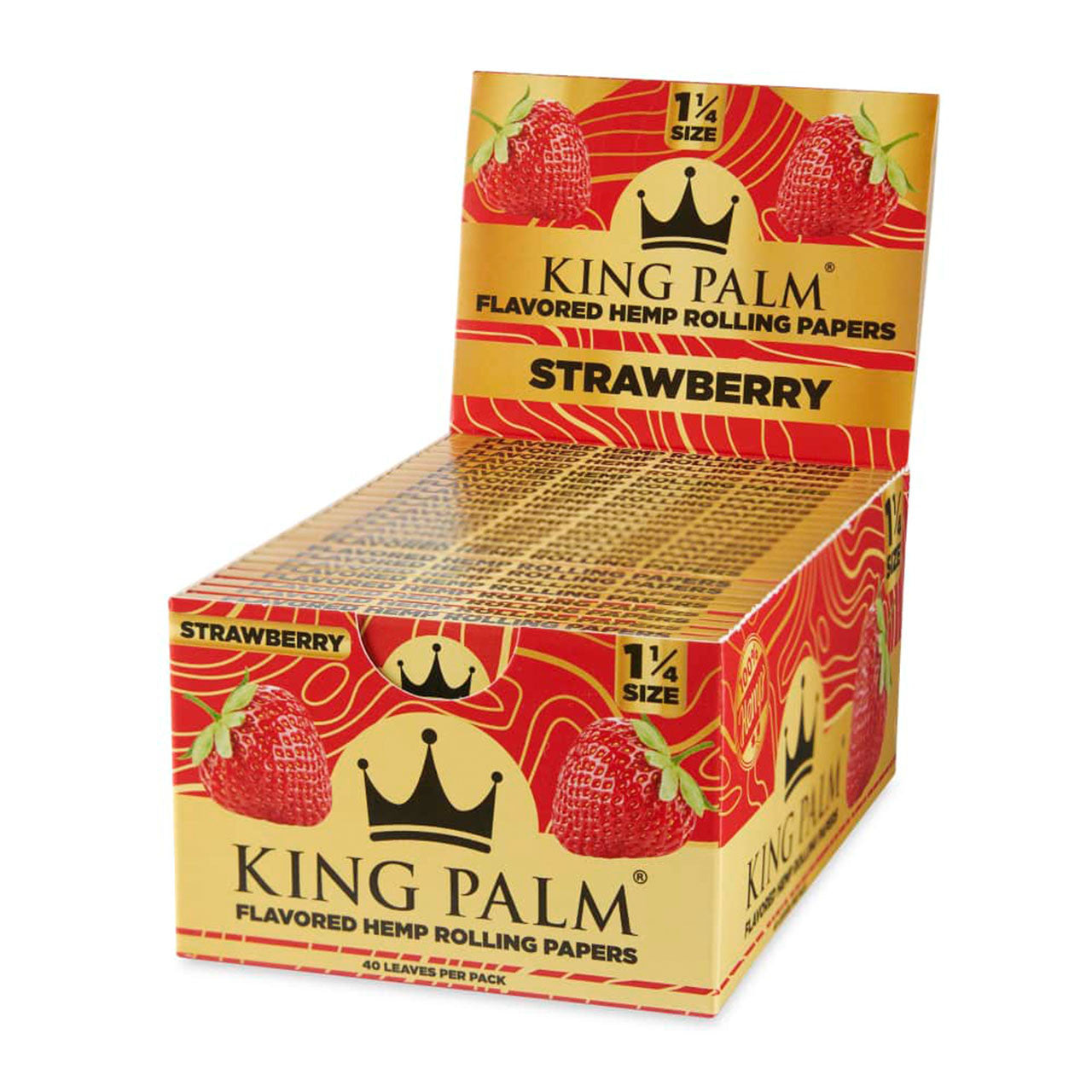 King Palm Strawberry Flavored Hemp Rolling Papers Box