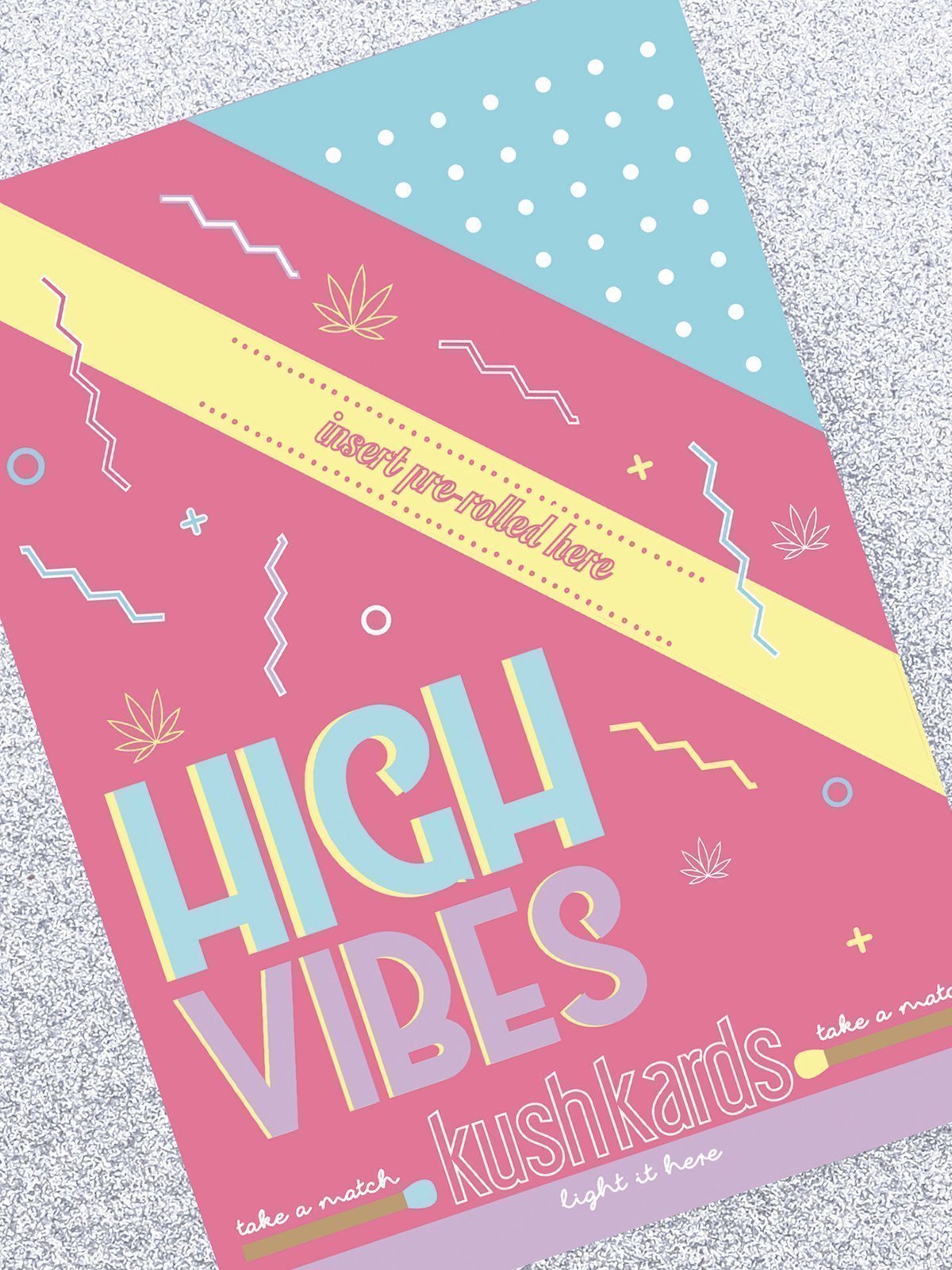 kushkards high vibes stoner greeting card