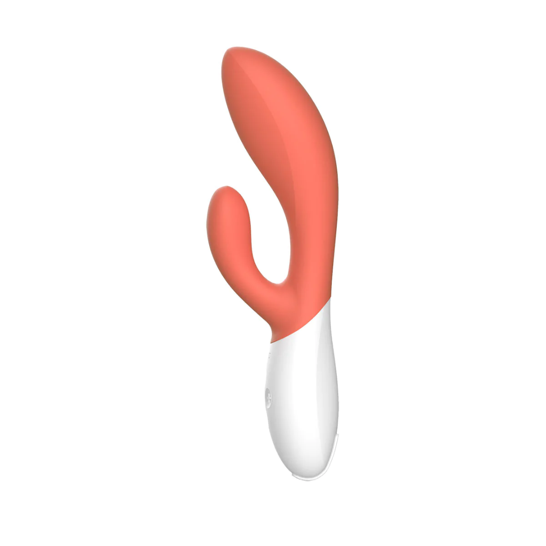 LELO Ina 3 Rabbit Vibrator Dildo Coral Red