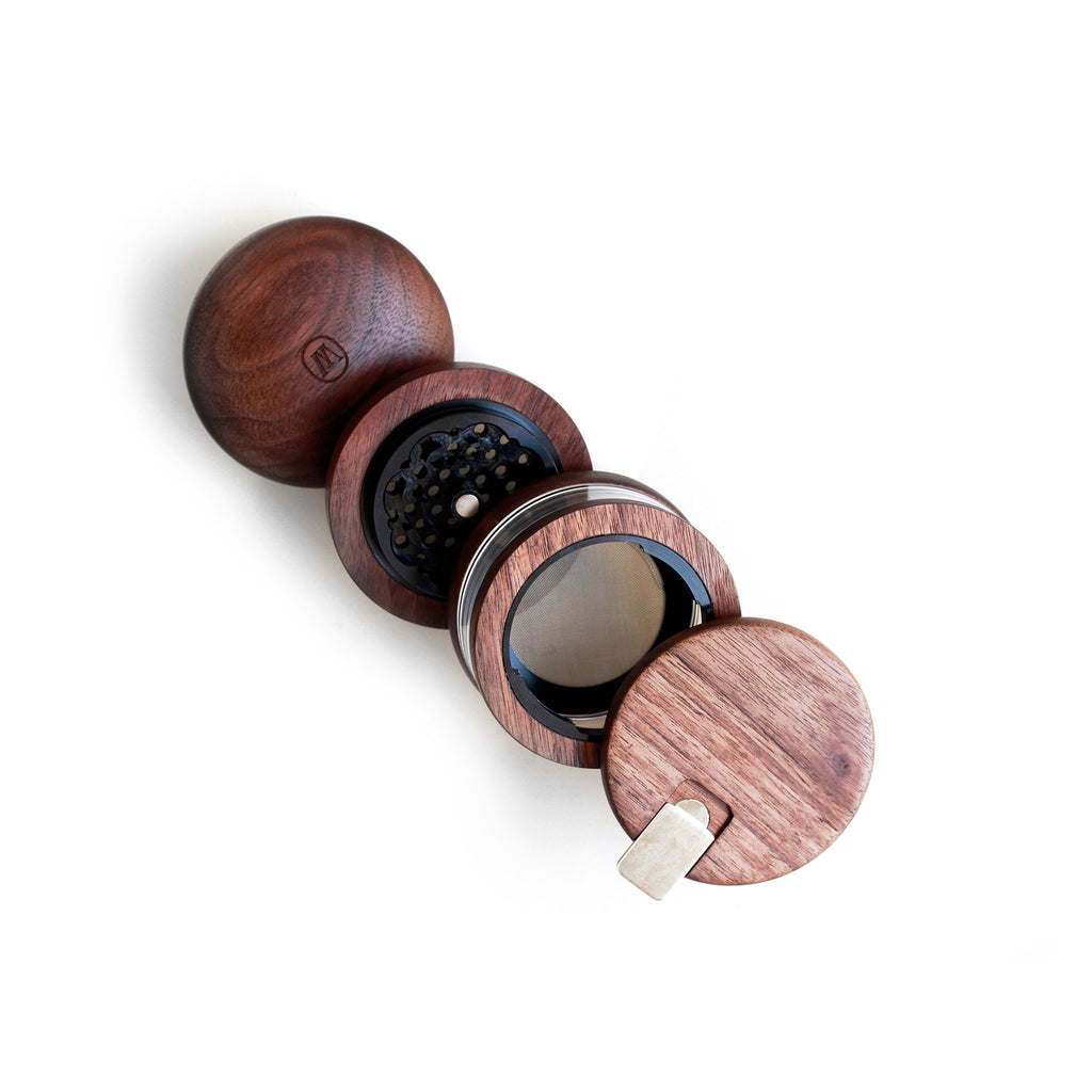 marley natural black walnut wood 4 piece grinder