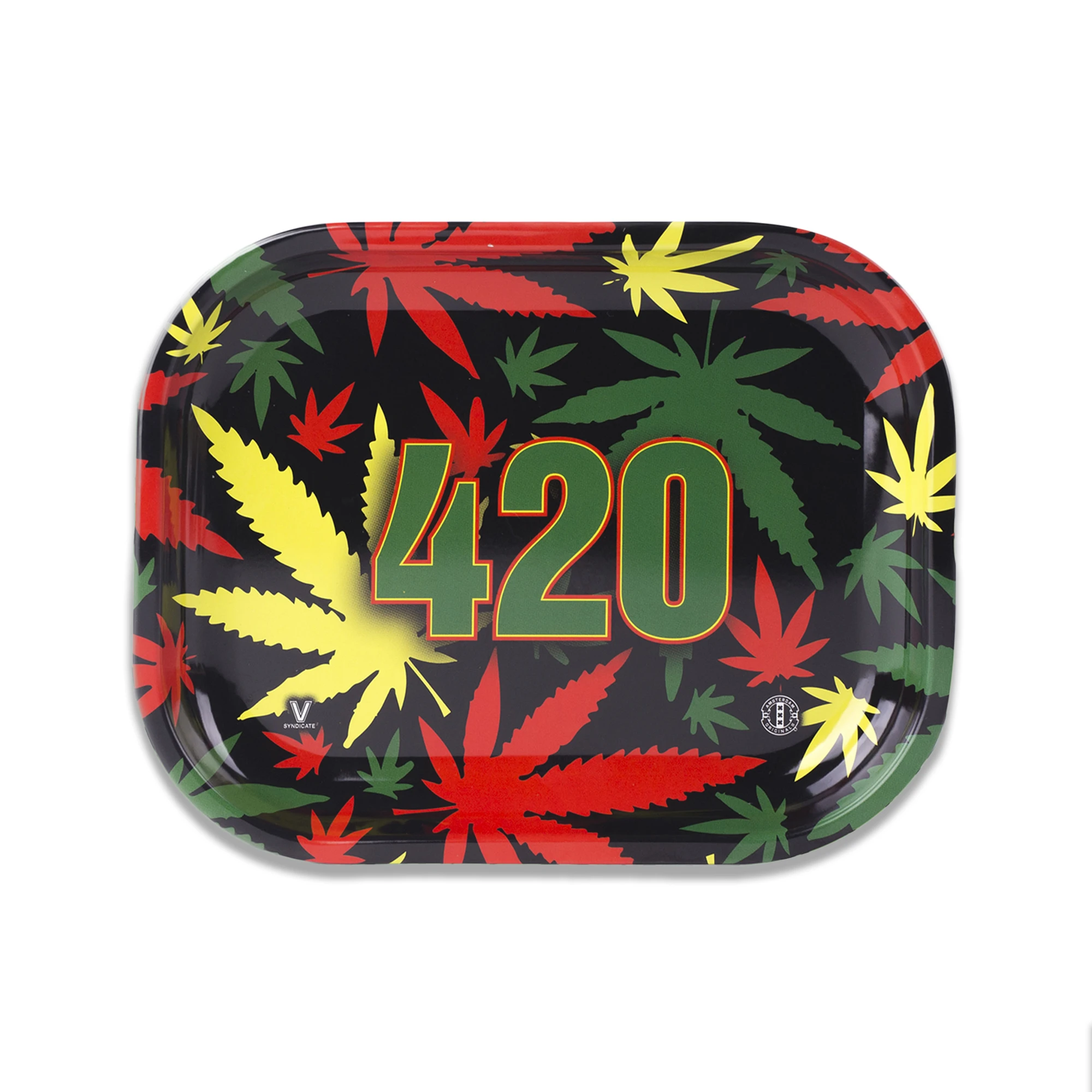 metal rolling tray 420 rasta small v syndicate