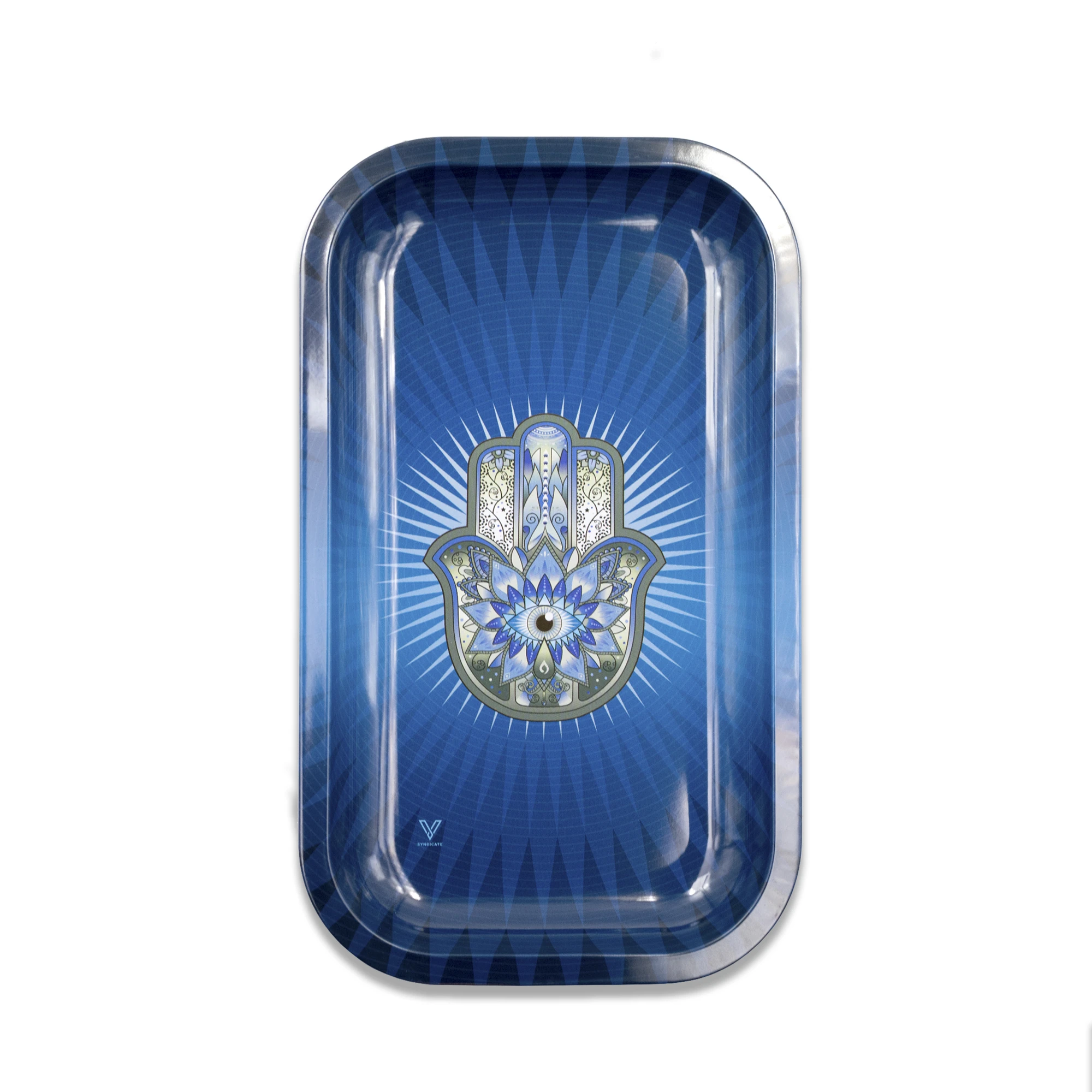metal rolling tray hamsa blue medium v syndicate