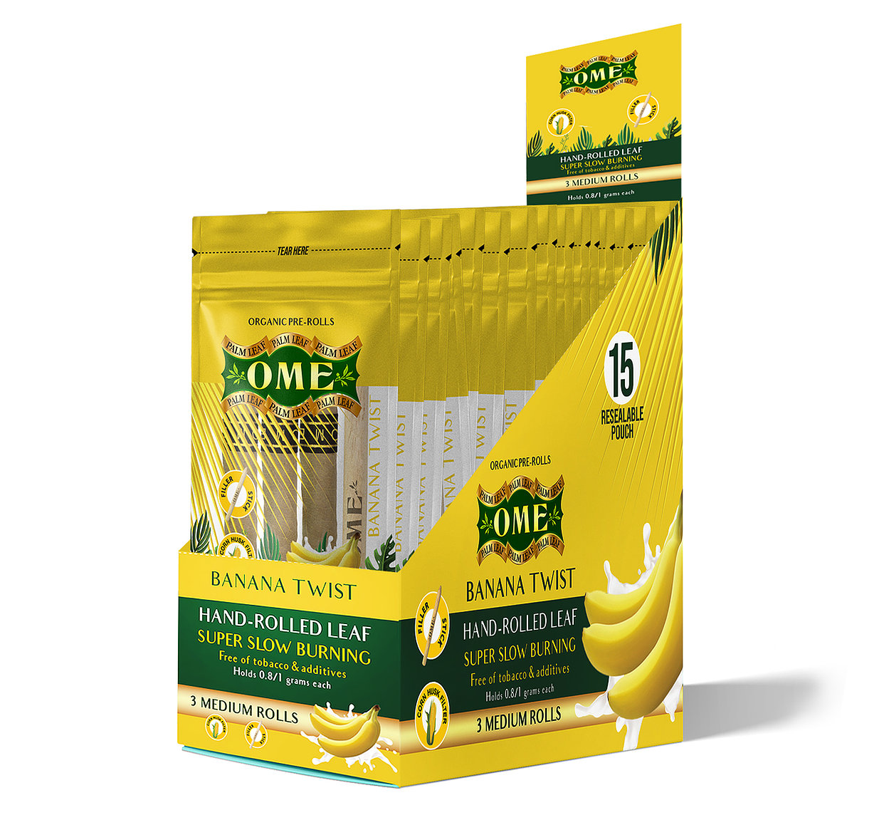 ome palm leaf banana twist pre rolled cones