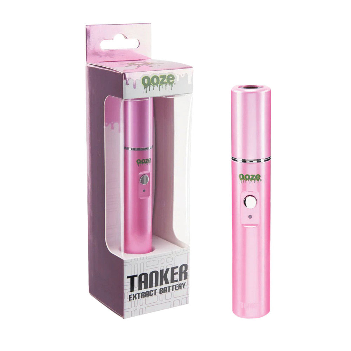 Ooze Tanker Flex Temp 510 Vape Cartridge Battery Ice Pink Box