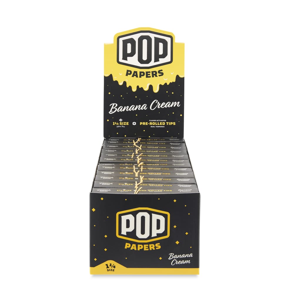pop papers flavored rolling paper tips banana cream box