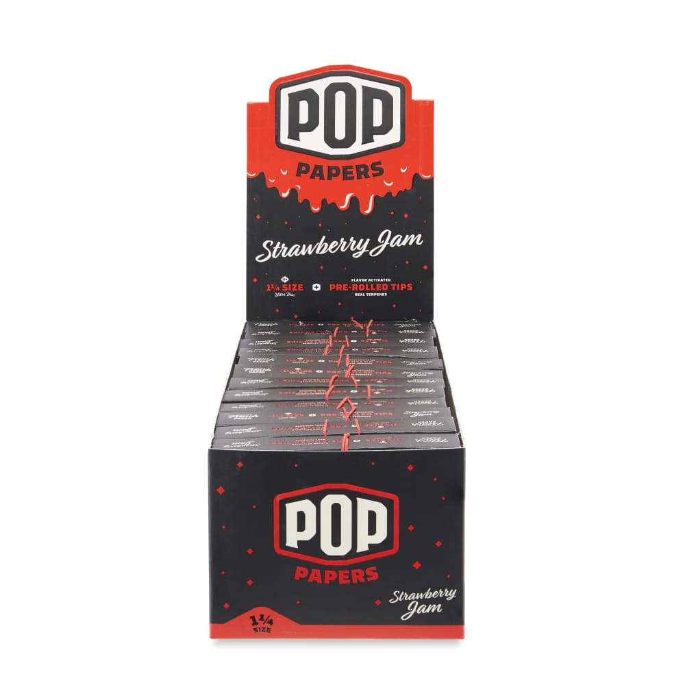 pop papers flavored rolling paper tips strawberry jam box