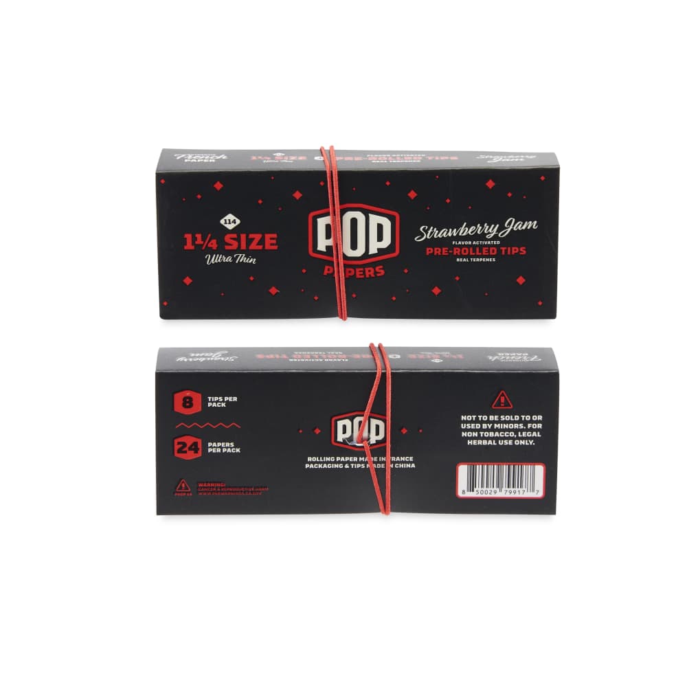 pop papers flavored rolling paper tips strawberry jam pack