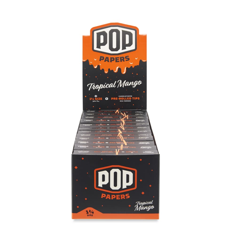 pop papers flavored rolling paper tips tropical mango box