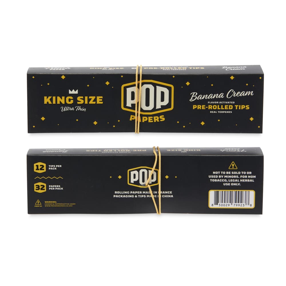 POP Rolling Papers w/ Flavor Filter Tips: Banana Cream