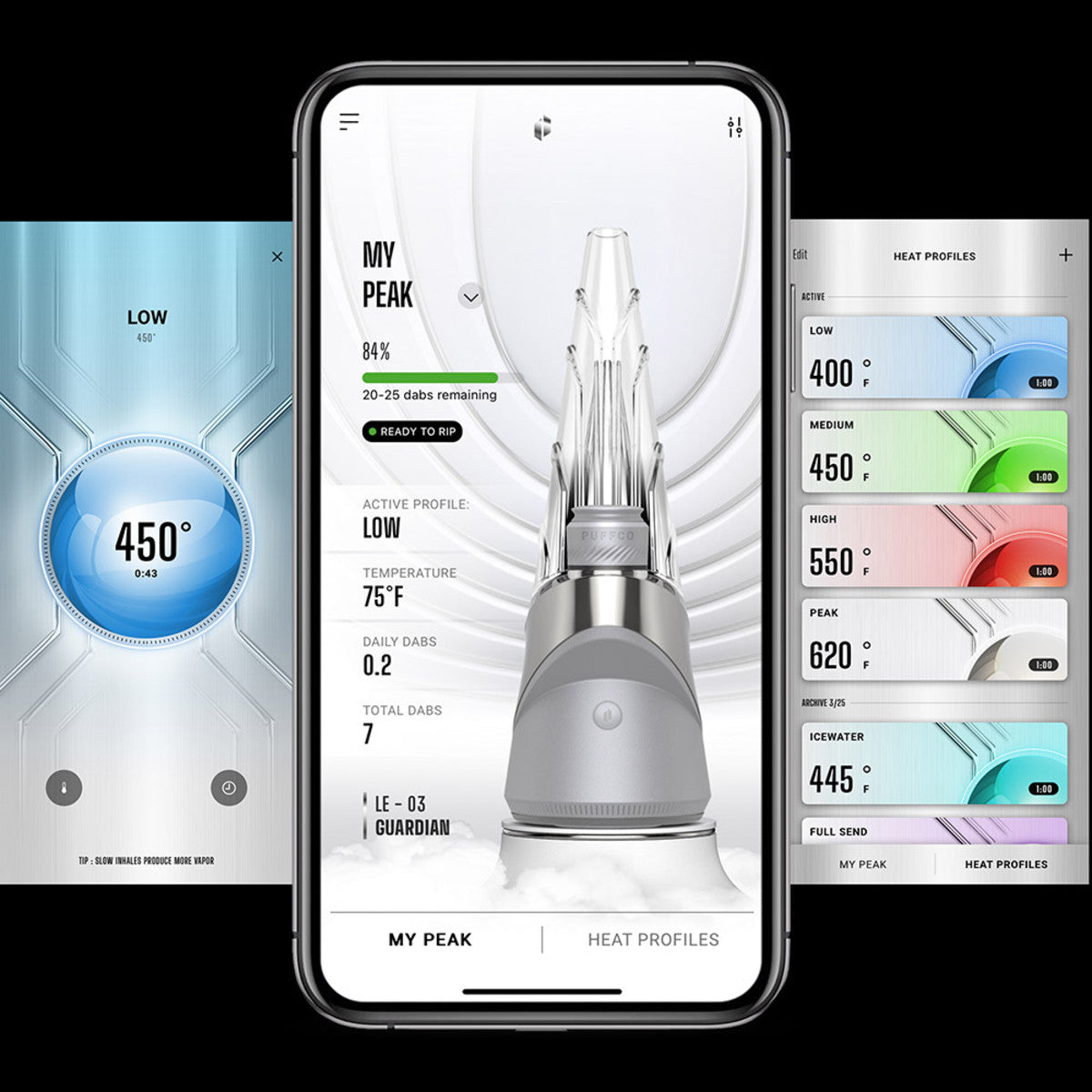 Puffco Peak Pro Guardian App Settings Heat Profiles