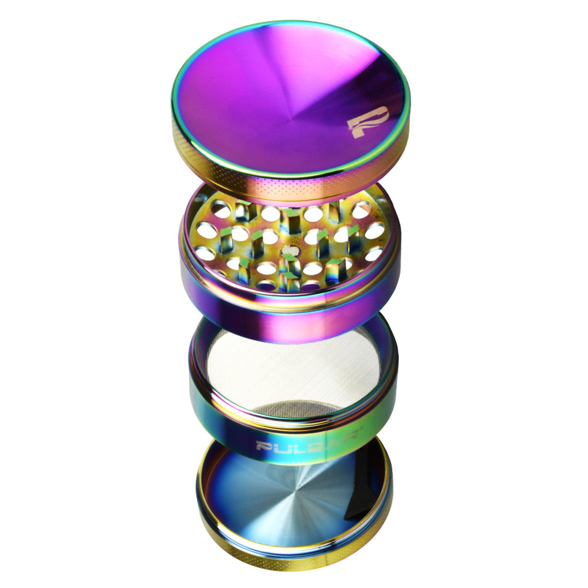 pulsar concave rainbow anodized aluminum grinder 4 piece