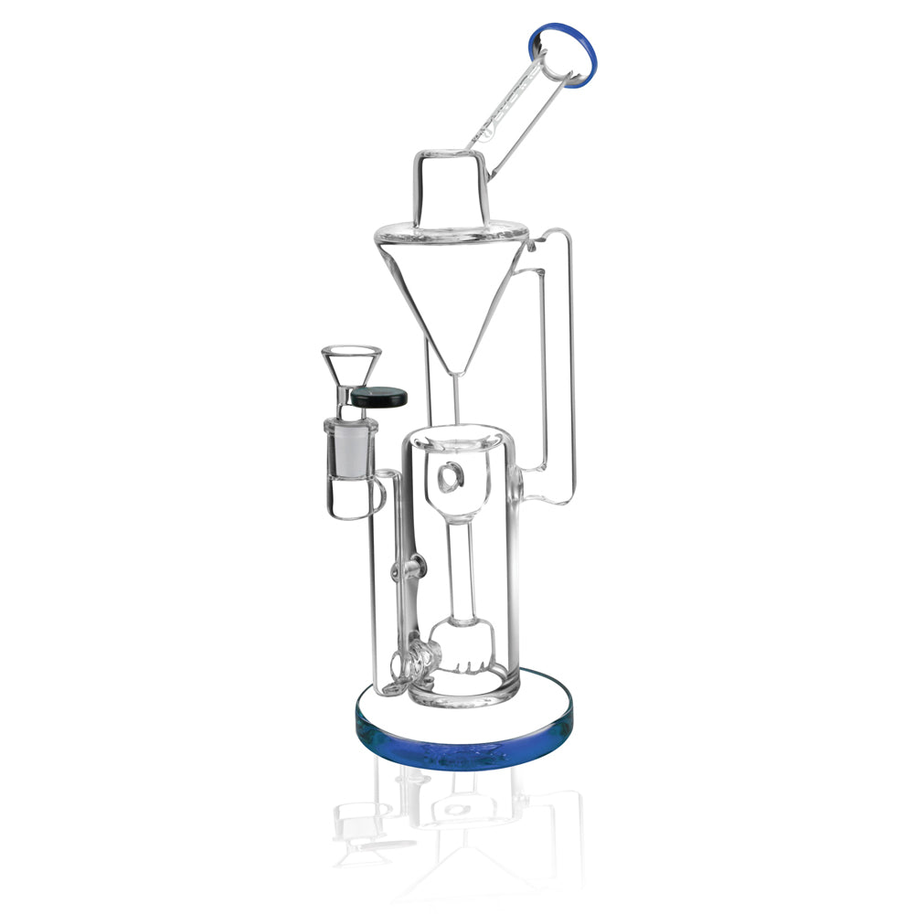 pulsar gravity recycler bong glass dab rig blue