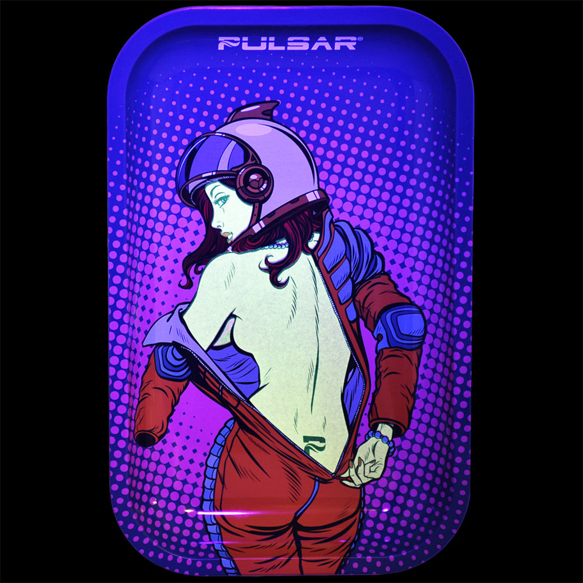 pulsar metal rolling tray zero g strip glow in dark