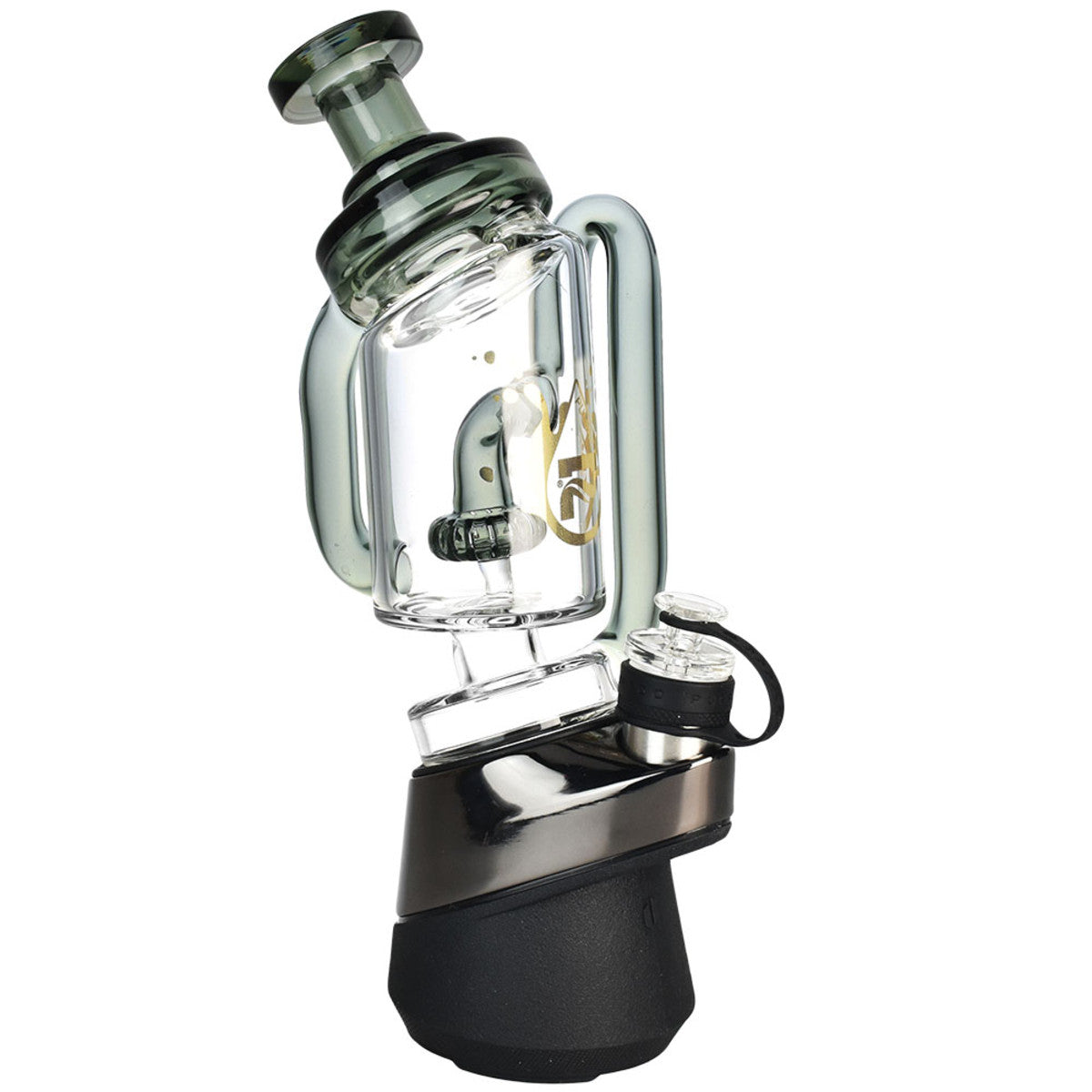 pulsar puffco peak pro recycler attachment glass top smoke grey