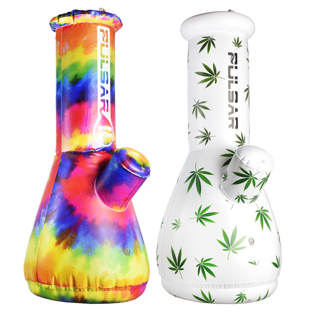 pulsar water pipe inflatable bong pool toy hemp leaf tie dye