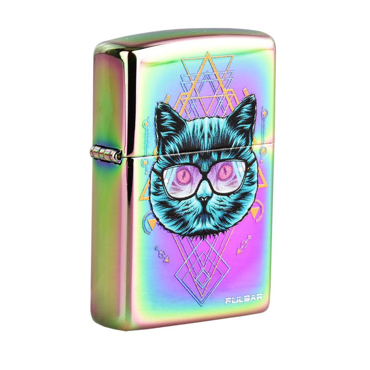Pulsar Zippo Lighter - Sacred Cat Geometry