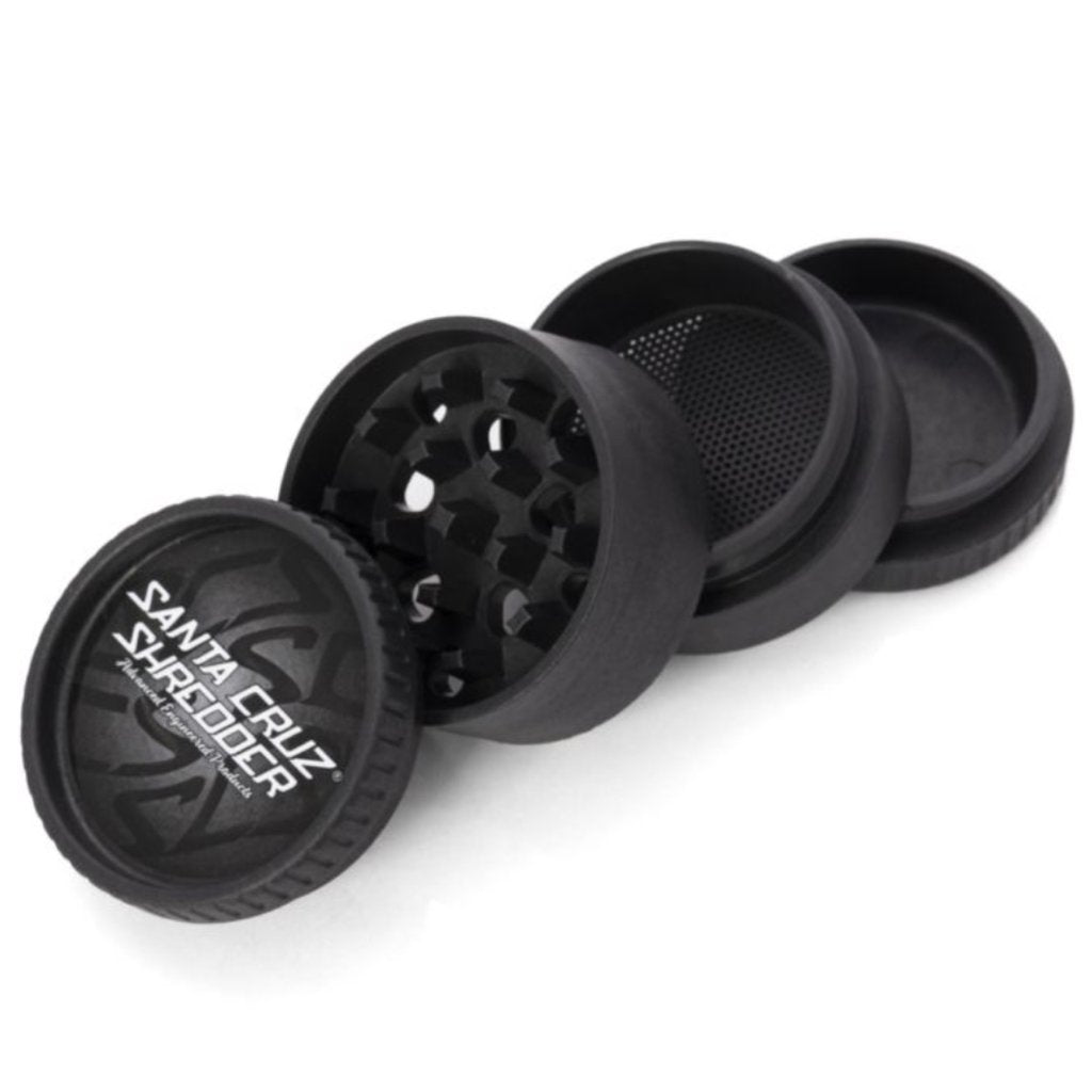 santa cruz 4 piece hemp plastic grinder black