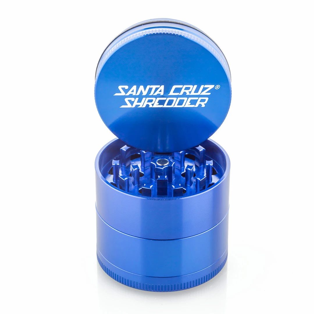 santa cruz shredder medium 4 piece grinder blue