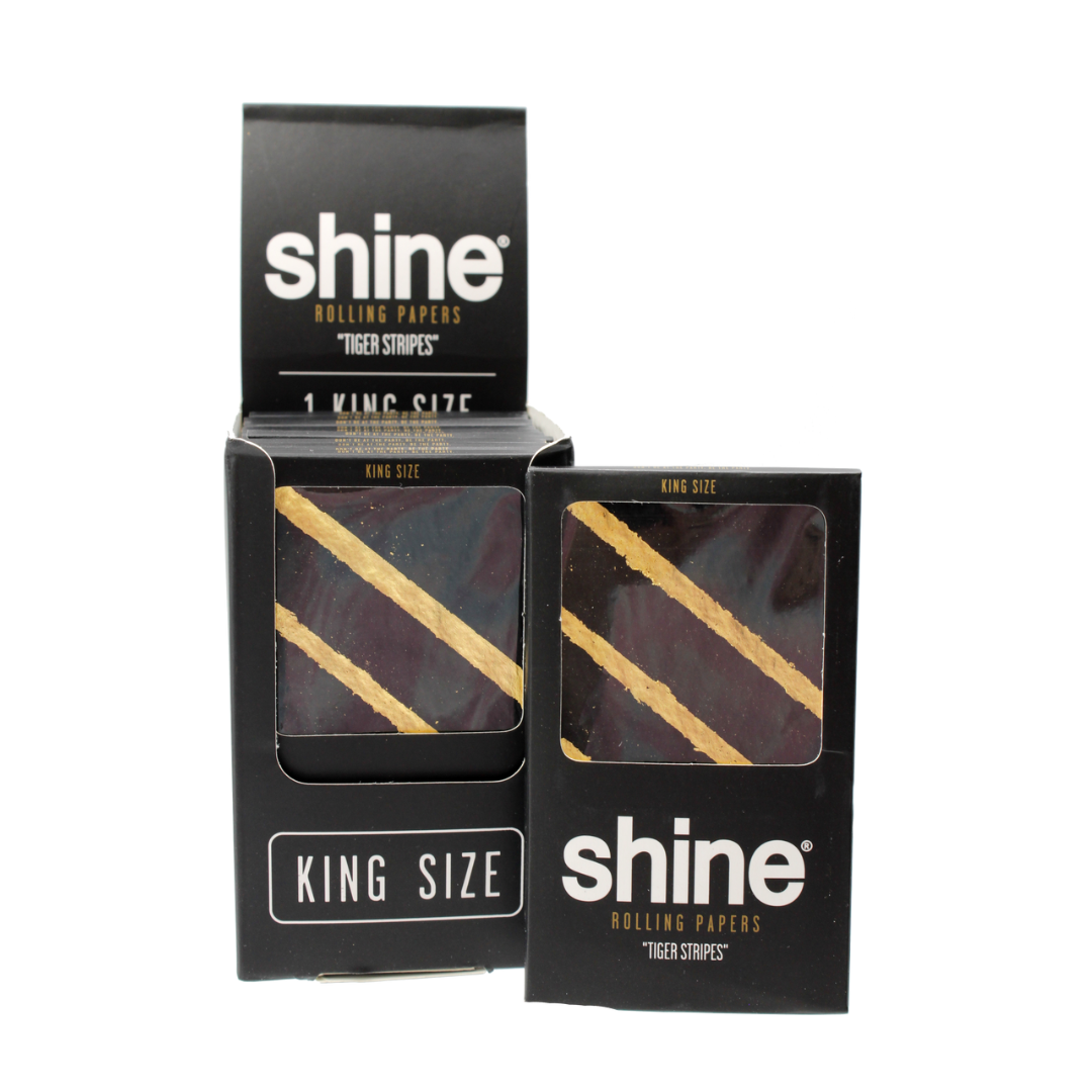 shine 24k gold rolling papers tiger stripes king size