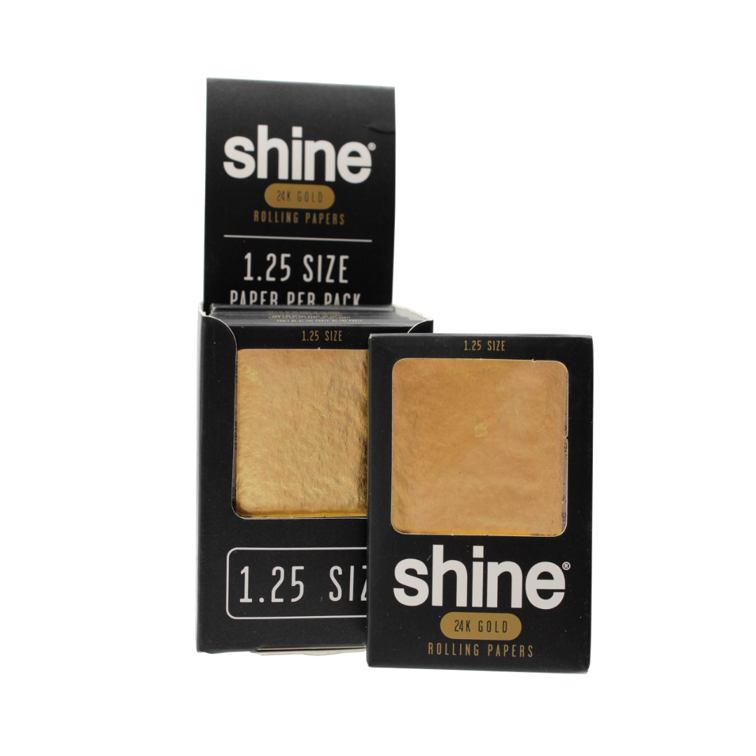 shine papers 24k gold rolling paper display box 1.25"