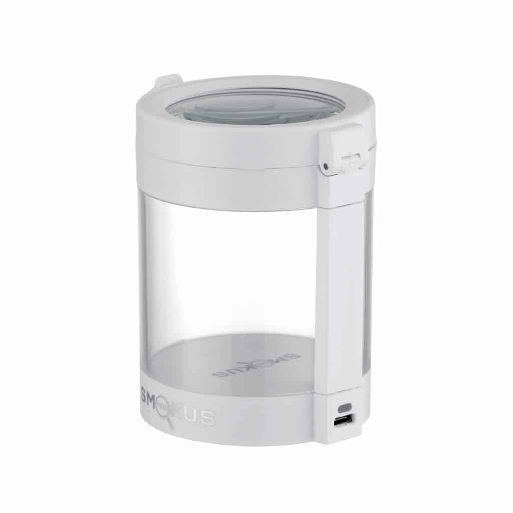 smokus focus eclipse led stash jar white