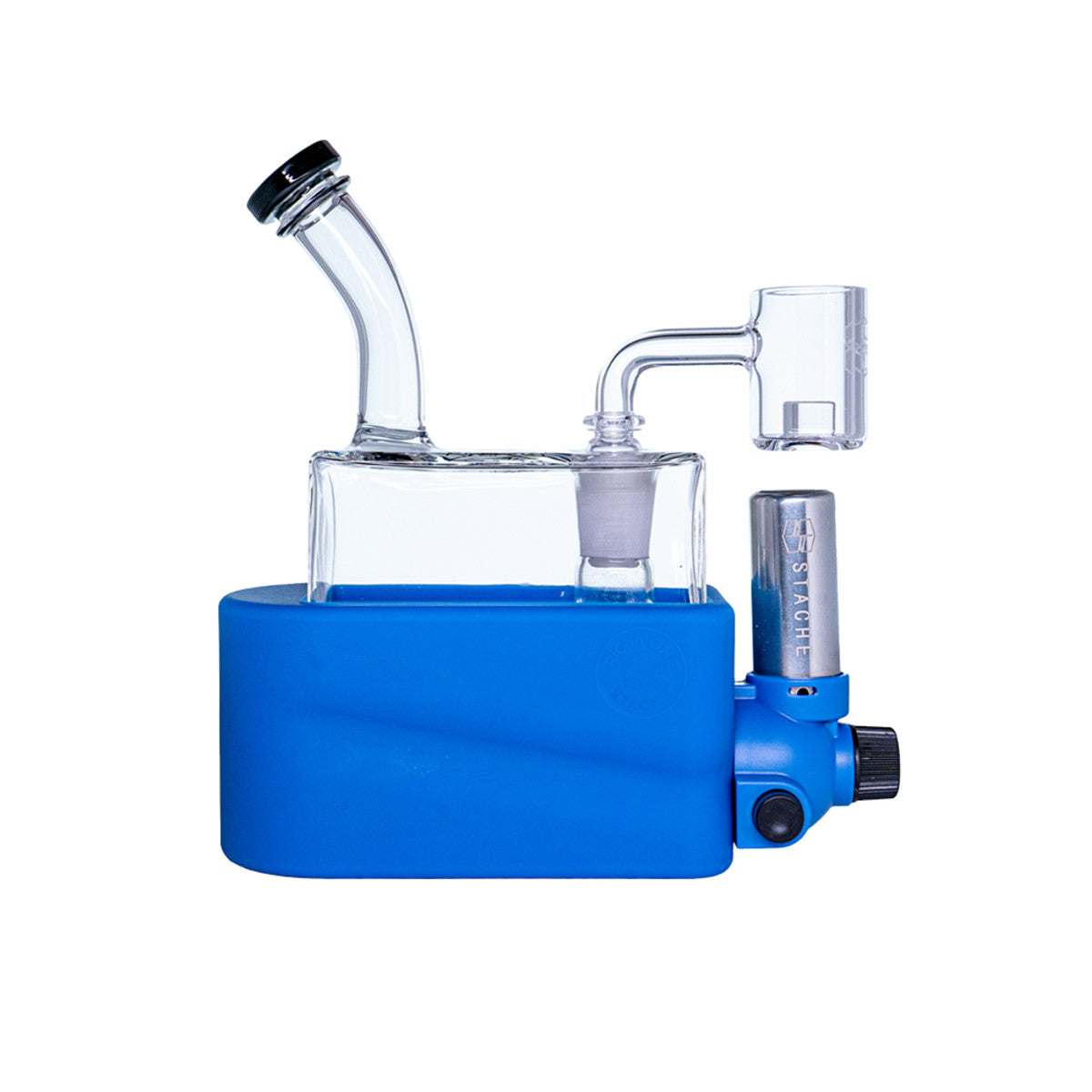 stache products rio matte portable dab rig blue