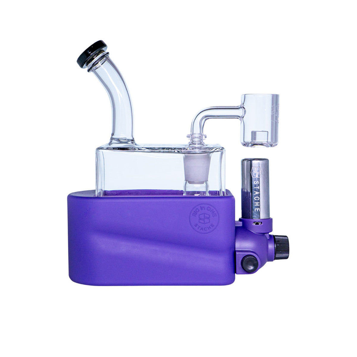 stache products rio matte portable dab rig purple