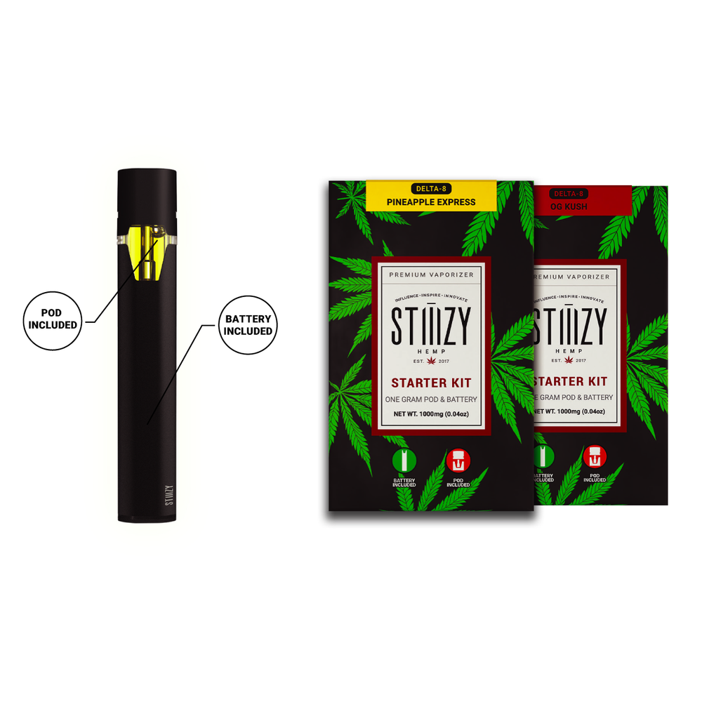 STIIIZY Delta-8 Starter Kit Vape Pod Battery Pineapple Express OG Kush