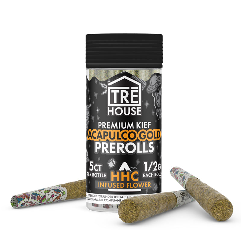 TRE House Acapulco Gold HHC Prerolls Kief Infused Flower