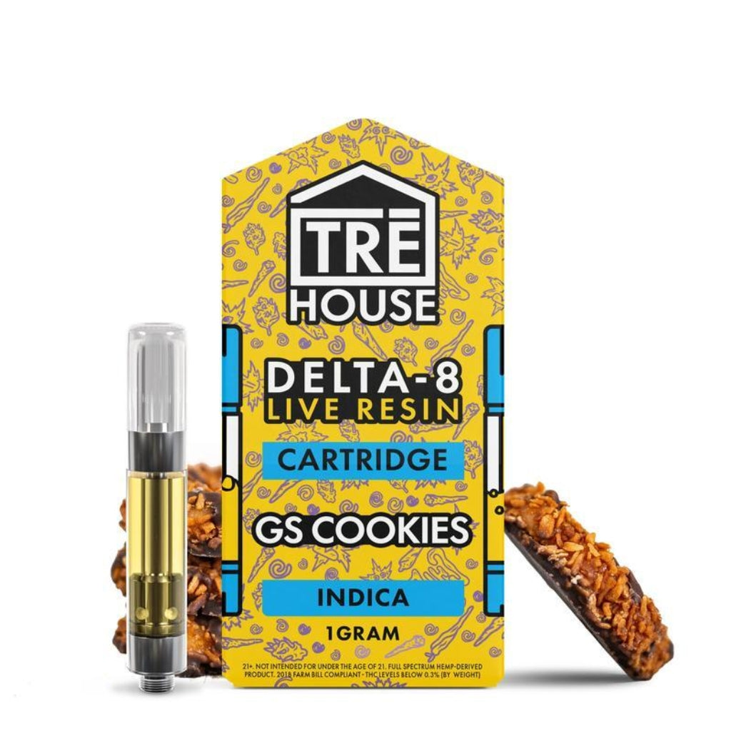 TRE House Delta-8 Live Resin 1g Vape Cartridge | GS Cookies (Indica)