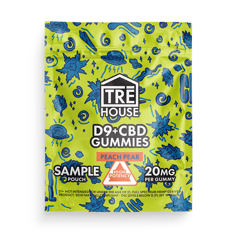 tre house delta 9 thc cbd gummies peach pear 20mg sample
