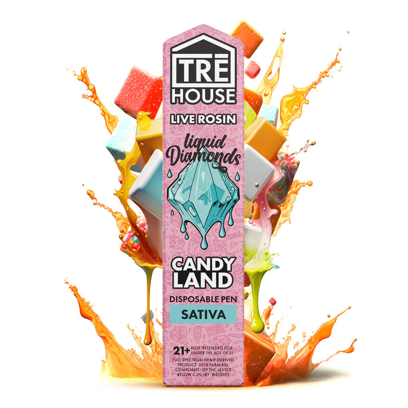 TRE House Live Rosin Liquid Diamonds Disposable Vape Pen Candyland Sativa