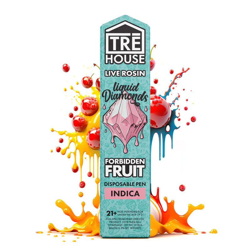 TRE House Live Rosin Liquid Diamonds Disposable Vape Pen Forbidden Fruit Indica