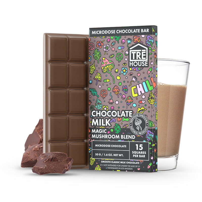 TRE House Magic Mushroom Microdose Chocolate Bar Chocolate Milk