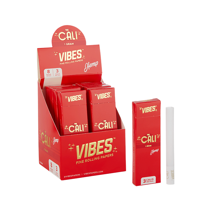 vibes cali cones 1 gram hemp red display box
