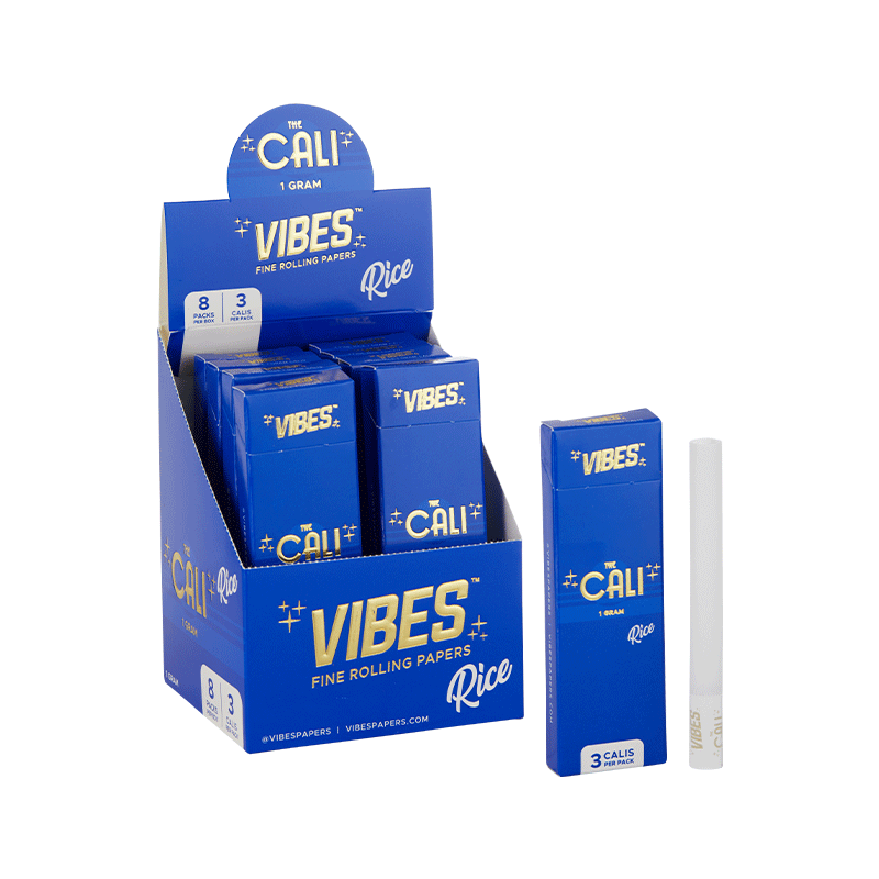 vibes cali cones 1 gram rice blue display box