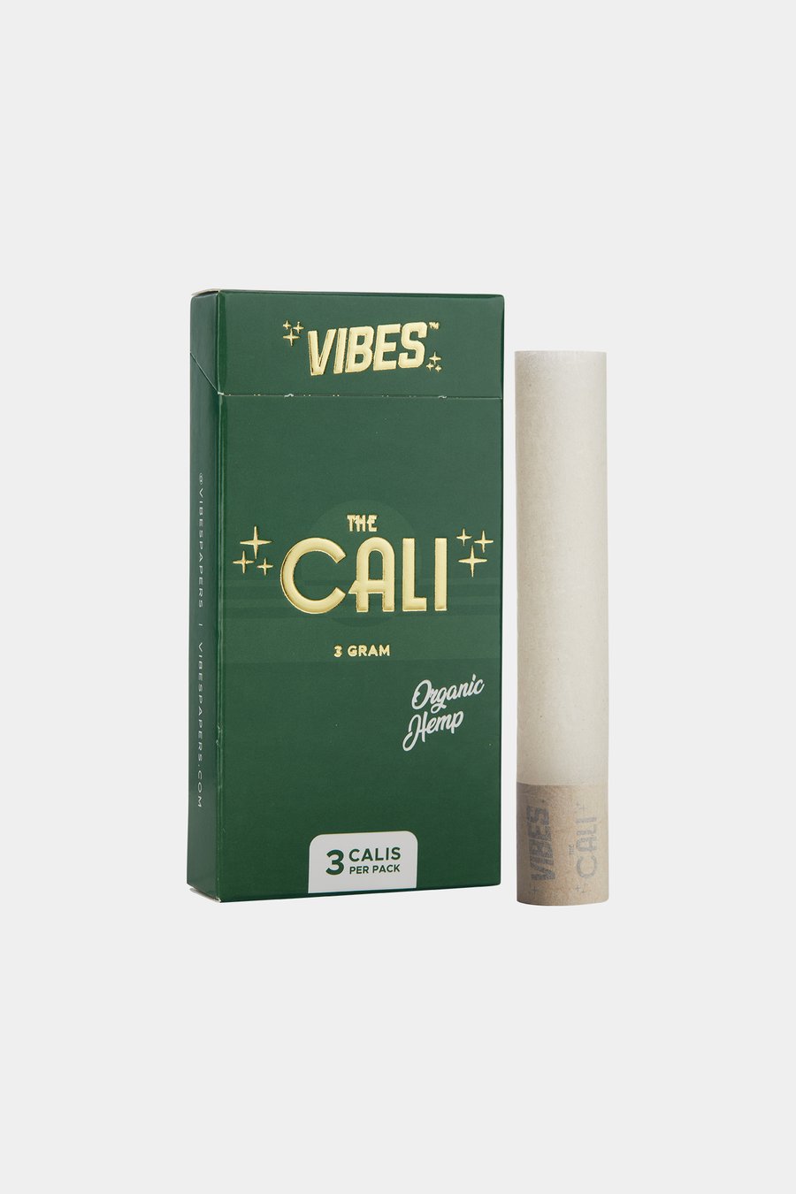 vibes cali cones 3 gram organic hemp green