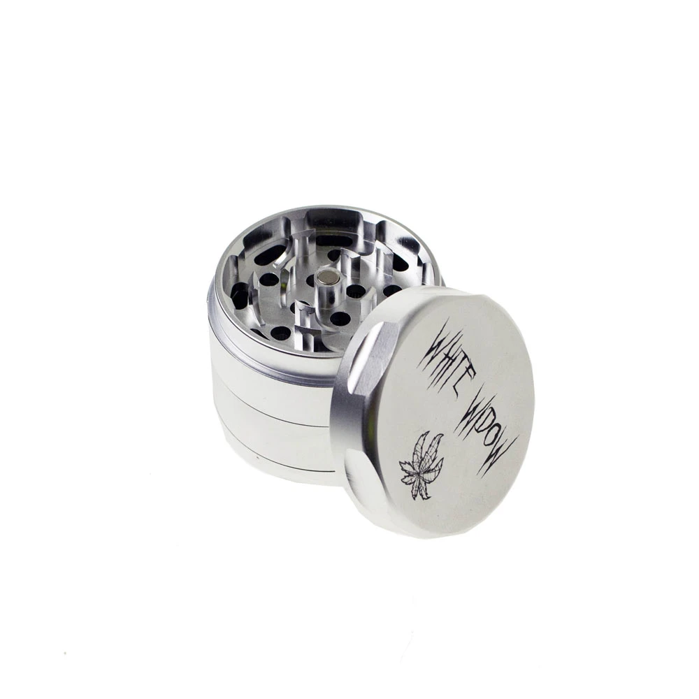 white widow 4 piece grinder silver