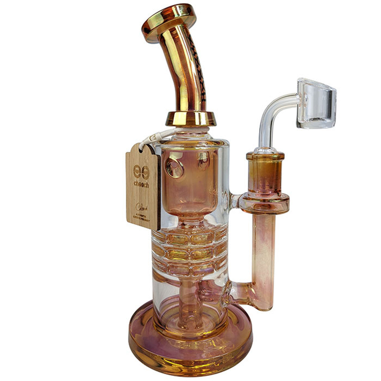 Cheech Glass Fumed Inner Recycler Water Pipe Dab Rig 8 Inch